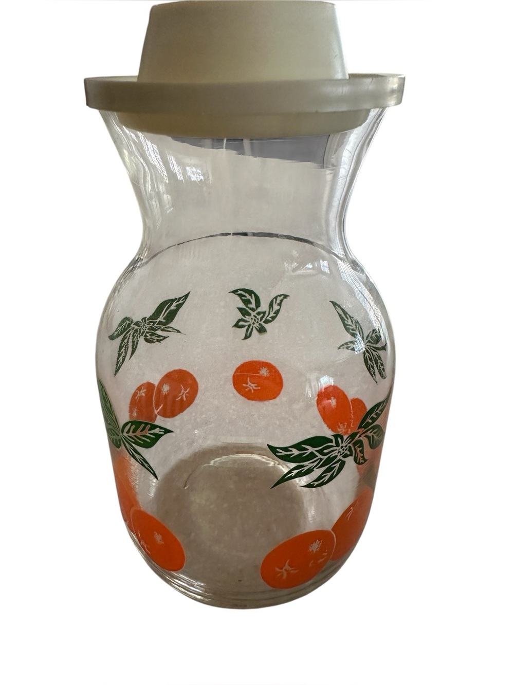 Vintage‎ Orange Juice Pitcher Carafe with Lid, Mid-Century